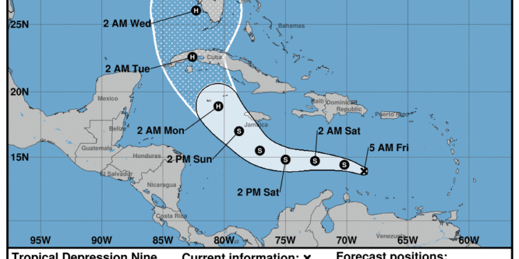 Se forma la Depresión Tropical #9