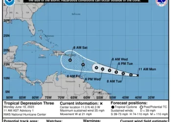 ONAMET monitorea depresión tropical #3 que se mueve hacia el Caribe