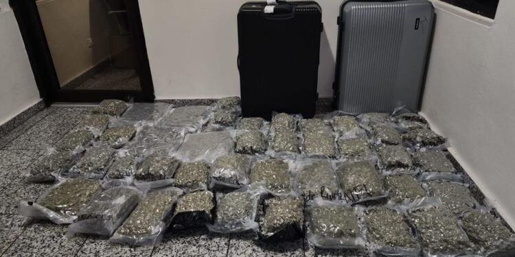 Atrapan mujer con 45 paquetes presumiblemente marihuana en el AILA