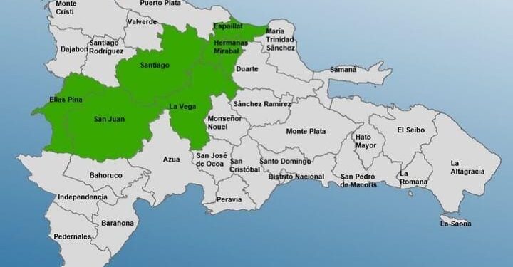 COE coloca seis provincias en alerta verde