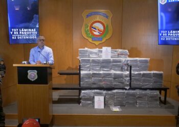 Decomisan 737 láminas y cinco paquetes presumiblemente cocaína
