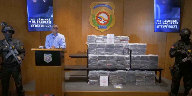 Decomisan 737 láminas y cinco paquetes presumiblemente cocaína