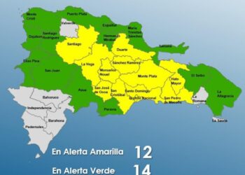 COE coloca 12 provincias en alerta amarilla y 14 en verde