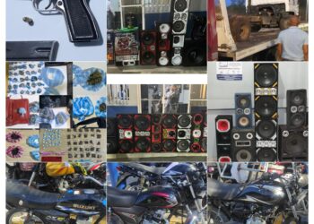 PN recupera motocicletas y vehículos sustraídos, ocupa armas, sustancias narcóticas y bocinas