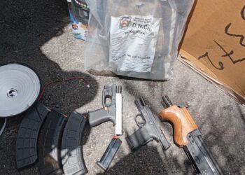 DNCD y DGA ocupan un paquete de marihuana, dos pistolas y un fusil