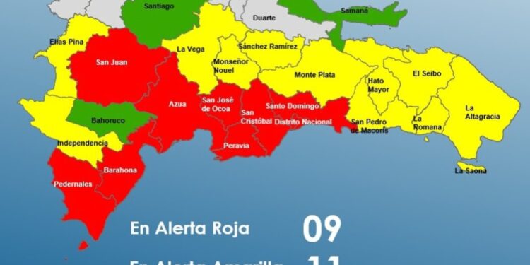 COE coloca nueve provincias en alerta roja por la tormenta Melissa