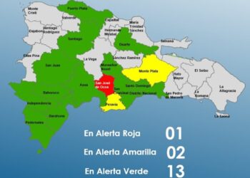 COE mantiene una provincia en alerta roja